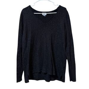 Old Navy Women Size Large V Neck Metallic Lightweight Sweater Office Career City